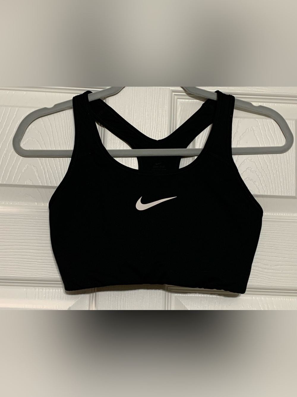 Nike Black Sports Bra with White Swoosh Logo